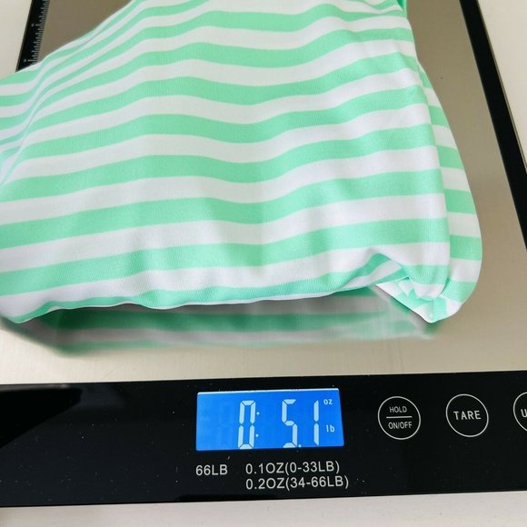 Nike Green Striped Women's Top, size medium, mint green and white stripe Dri-Fit - Picture 6 of 9